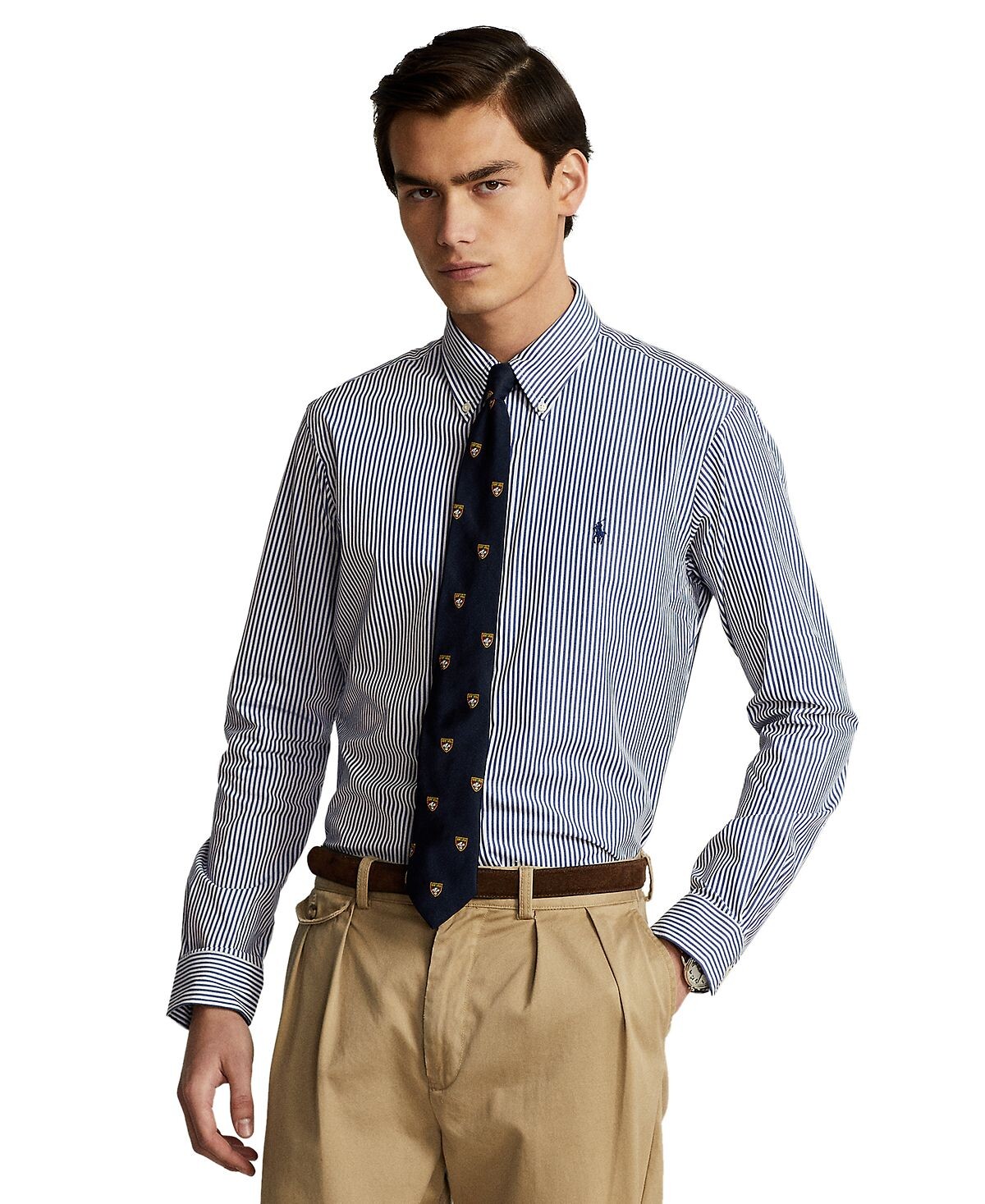 

Мужская рубашка классического кроя в полоску из эластичного поплина Polo Ralph Lauren, мульти