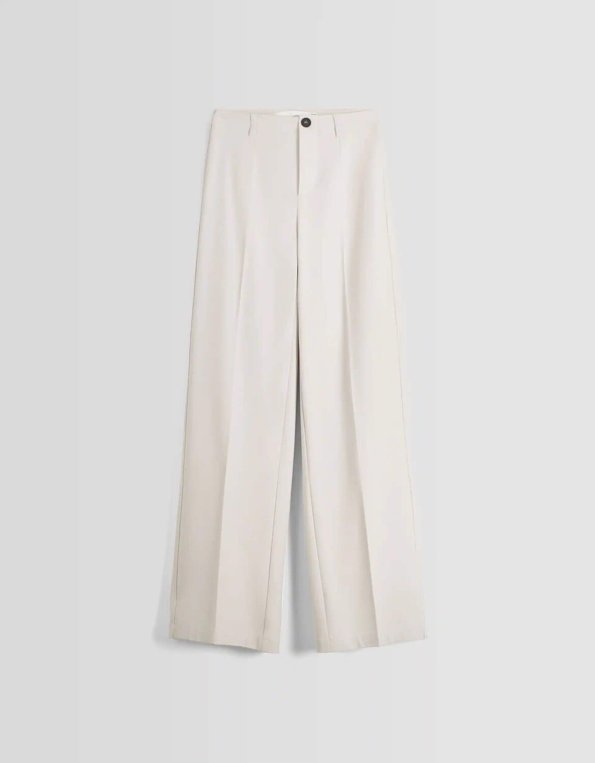 

Брюки Bershka Wide-leg Tailoring, серовато-белый