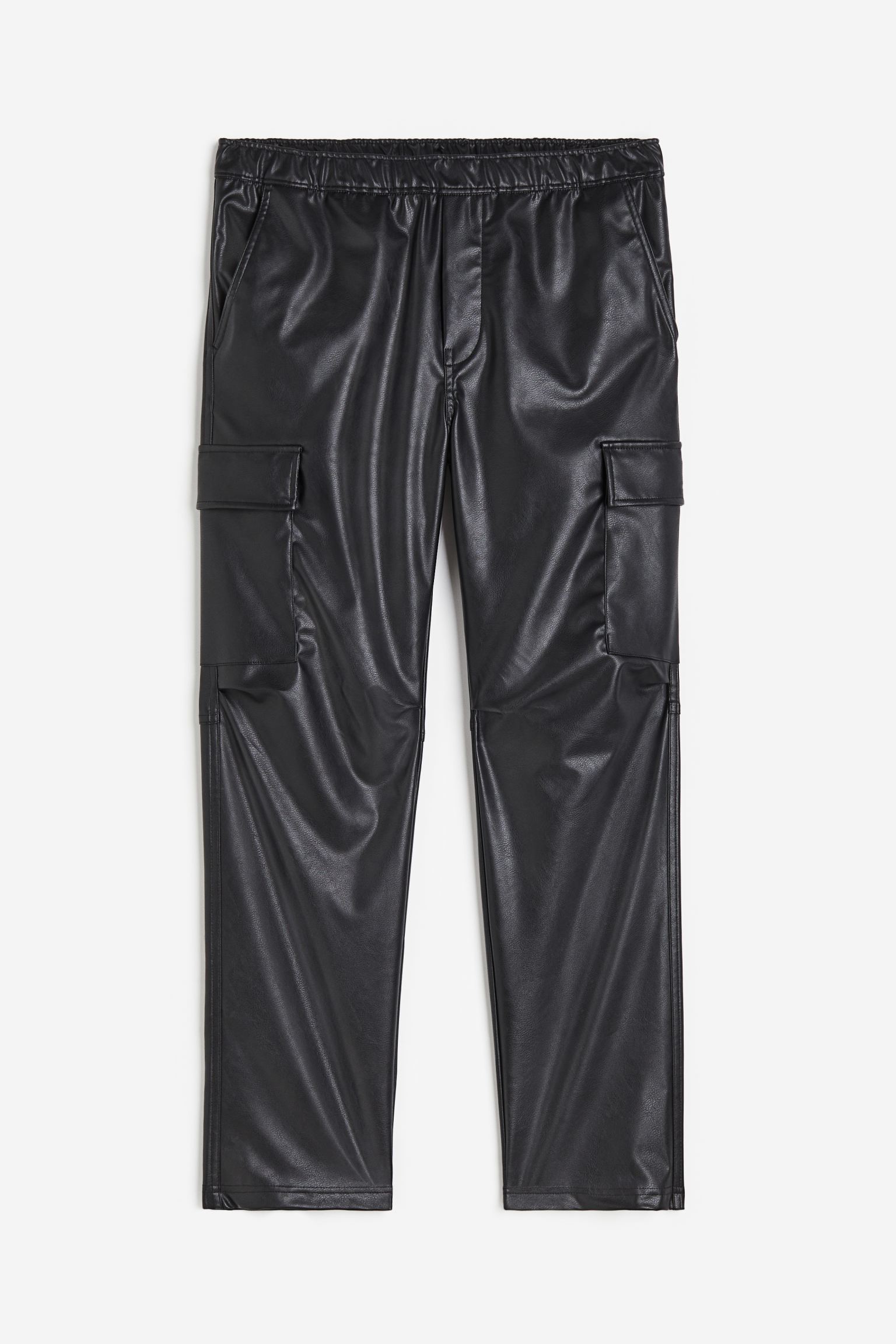 Брюки-карго H&M Regular Fit Coated, черный