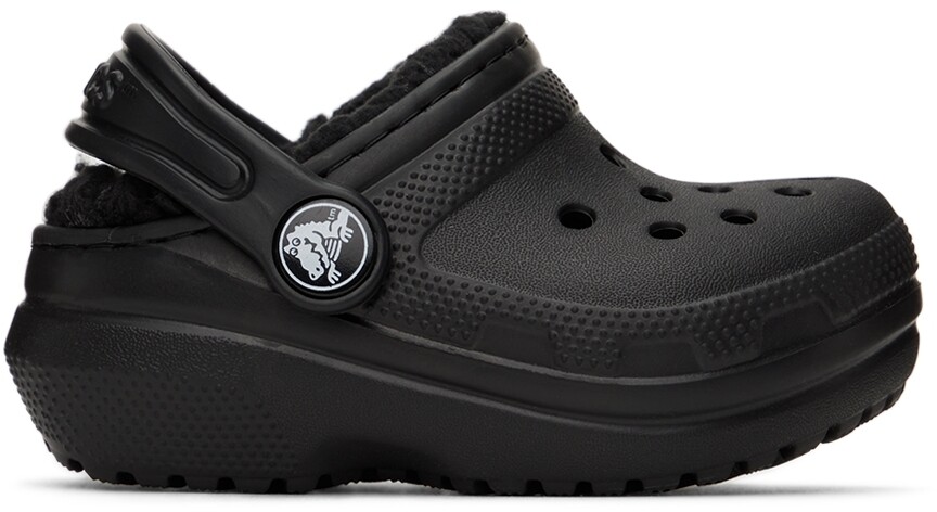 

Детские черные классические сабо с подкладкой Crocs