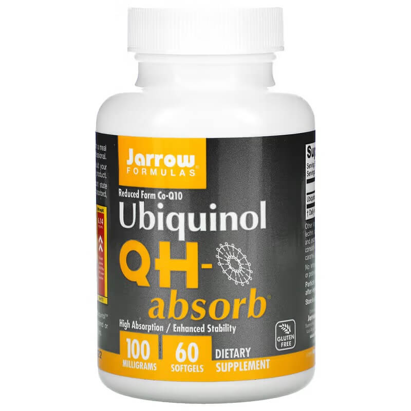 Убихинол QH-Absorb Jarrow Formulas 100 мг, 60 капсул jarrow formulas убихинол qh absorb 100 мг 60 мягких таблеток