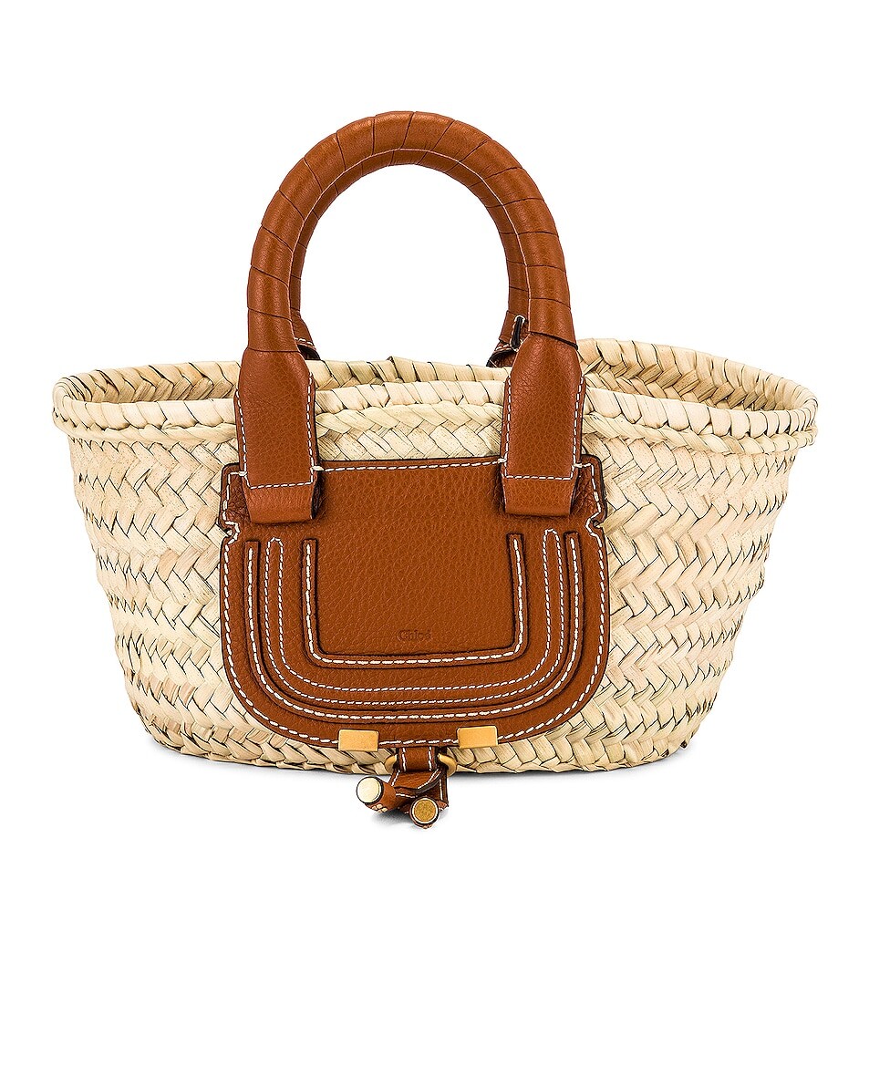 

Сумка мини Chloe Mini Marcie Raffia, загар
