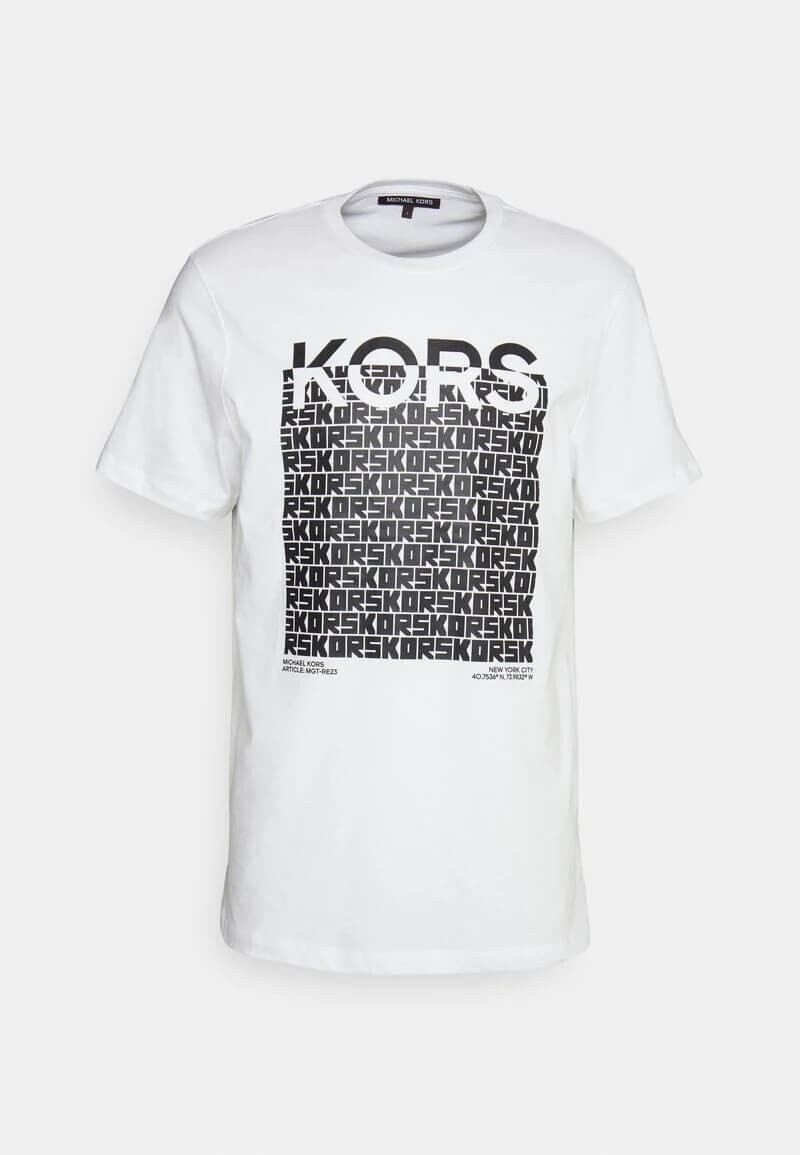 

Футболка Michael Kors Block Cube Tee With Print, белый