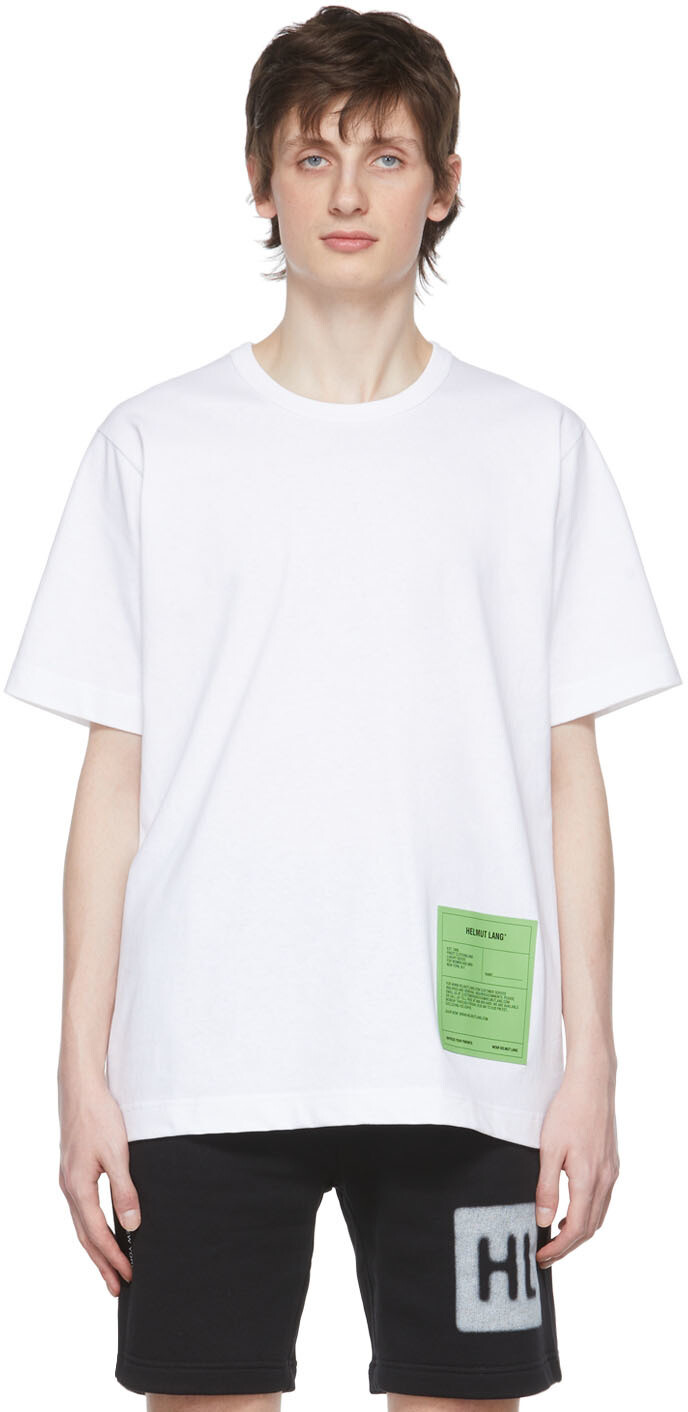

Белая хлопковая футболка Helmut Lang