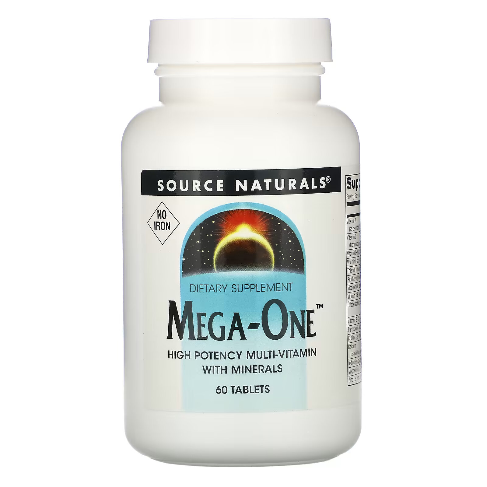 Source Naturals, Мультивитамины Mega-One без железа, 60 таблеток - фото