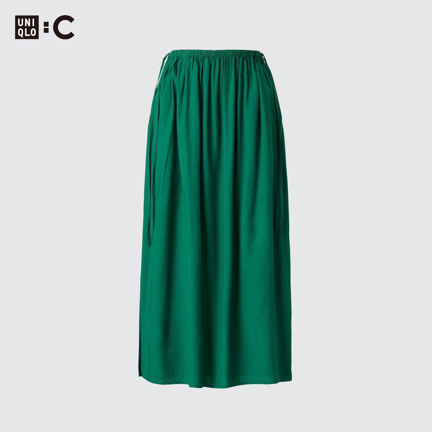 

Юбка длинная Uniqlo со сборками, зеленый