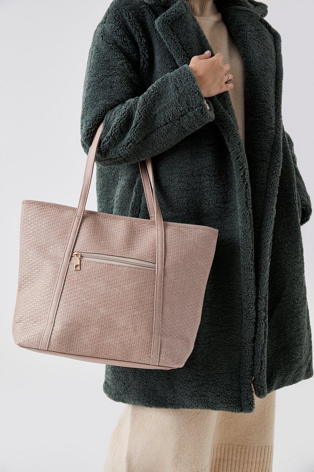 

Сумка-тоут Tam с тканой отделкой Dorothy Perkins, розовый