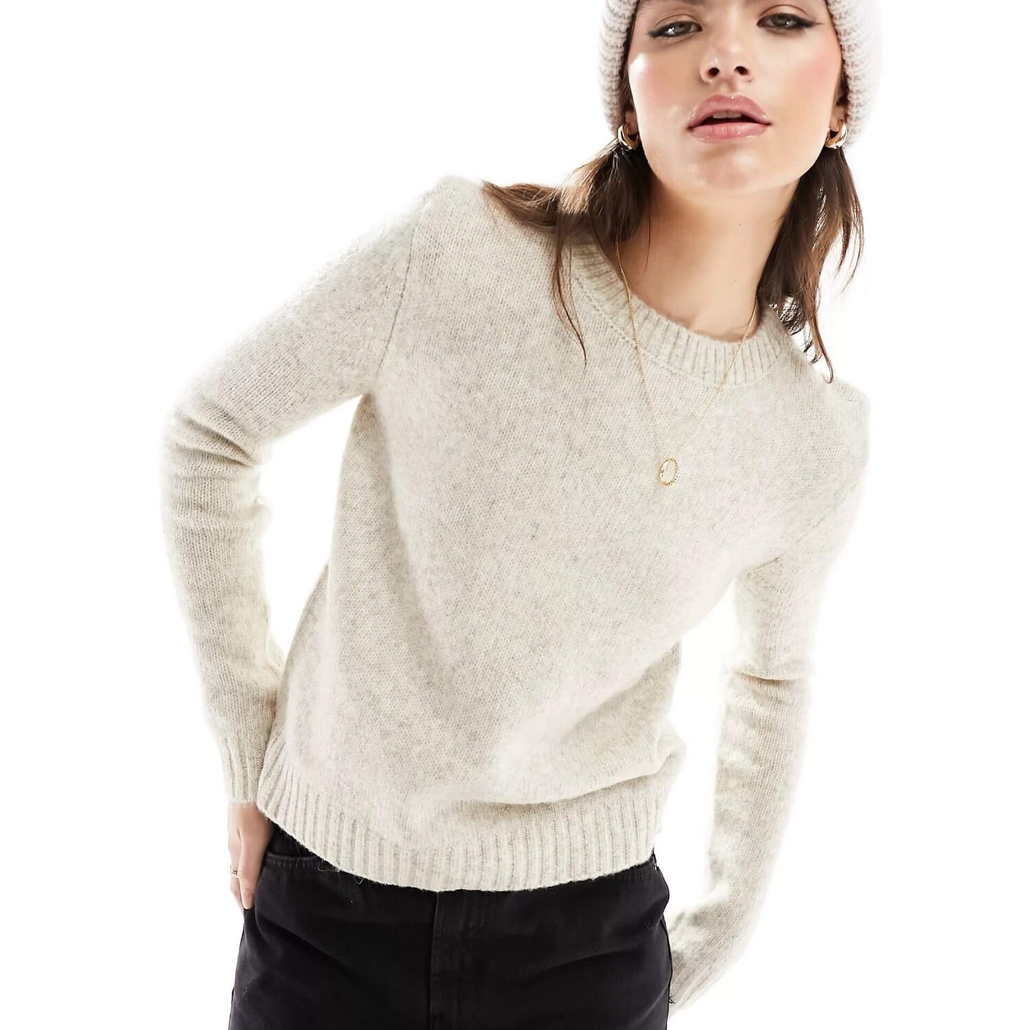 

Джемпер JDY Round Neck, бежевый