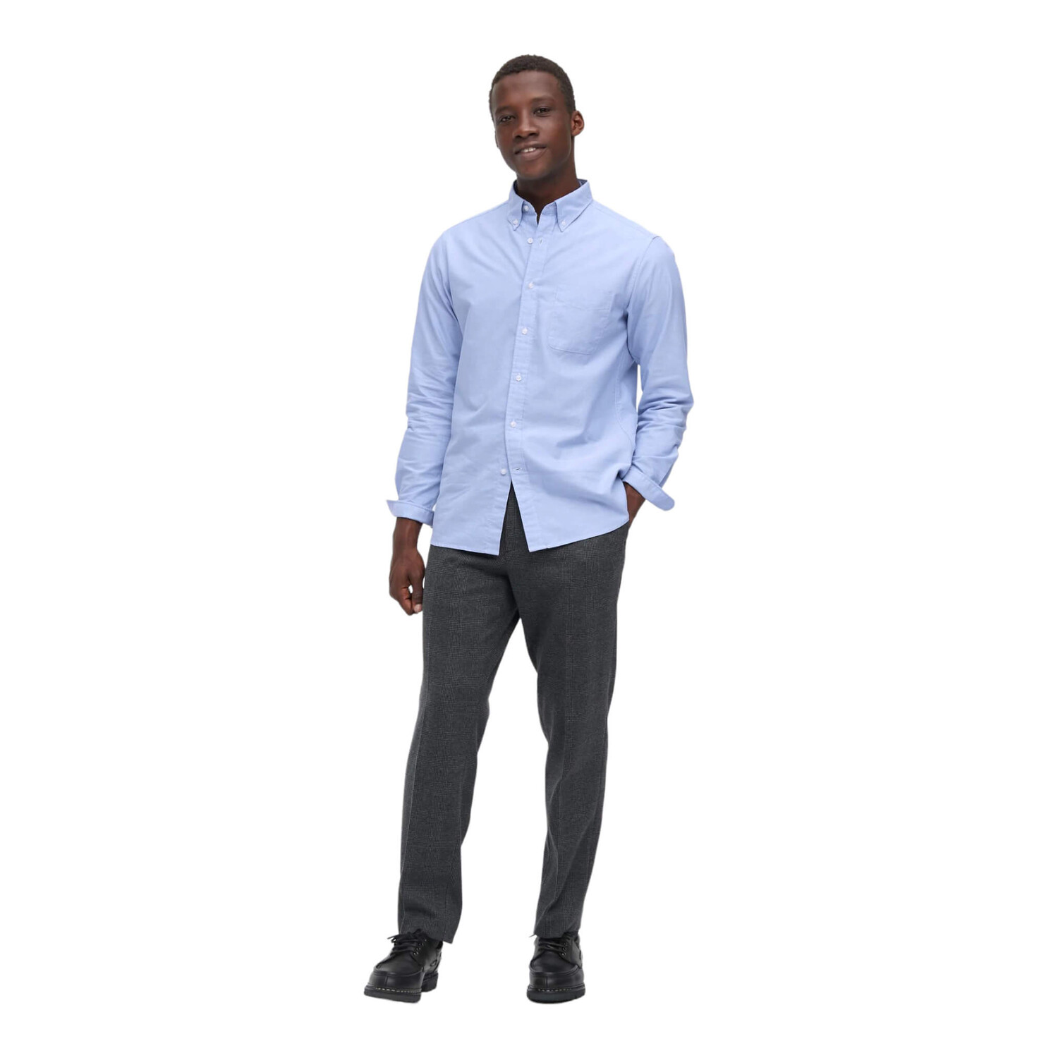 

Рубашка Uniqlo Slim Fit Oxford, голубой