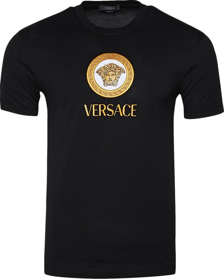 

Футболка Versace Embroidered Medusa Logo T-Shirt 'Black', черный