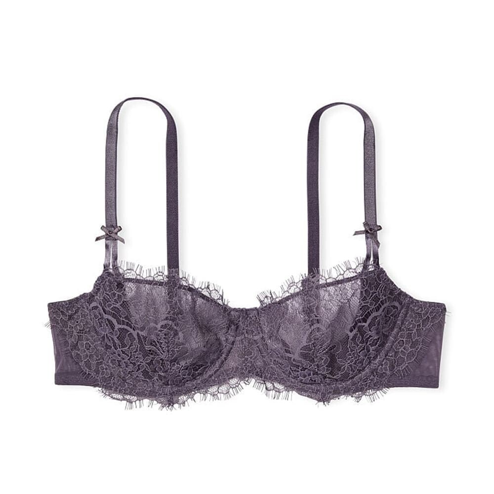 

Бюстгальтер Victoria`s Secret Wicked Unlined Floral Embroidery Balconette, серо-фиолетовый