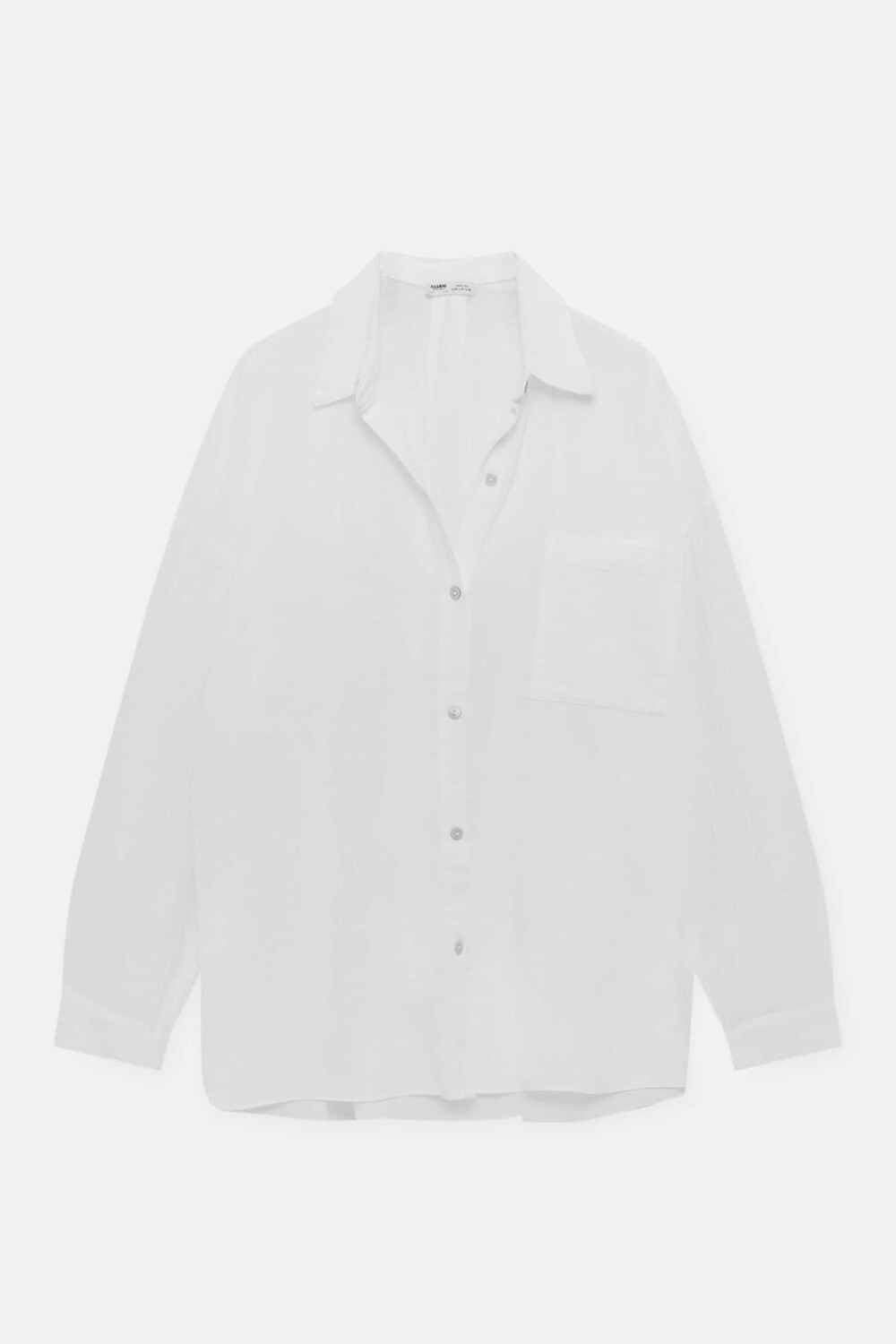 

Рубашка Pull&Bear Rustic Oversized, белый