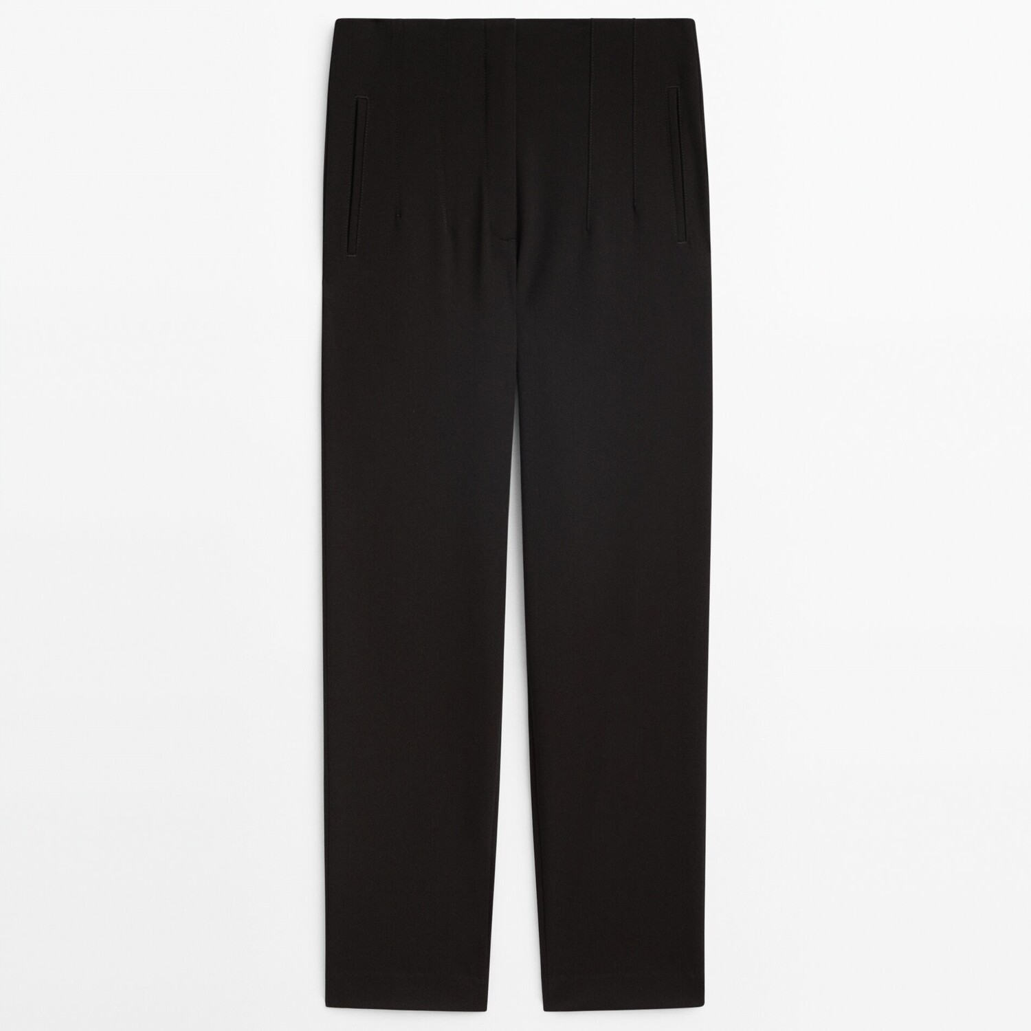 

Брюки Massimo Dutti High-waist Slim-fit, черный