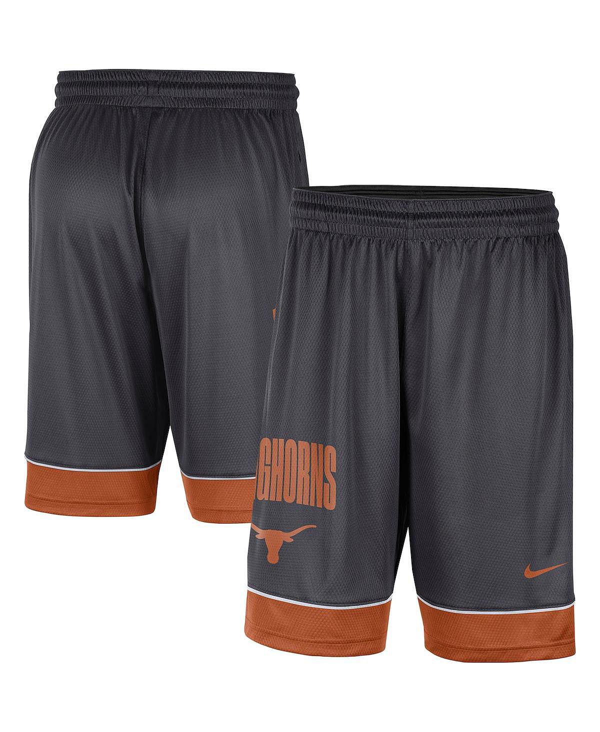 Мужские угольно-оранжевые шорты texas longhorns fast break performance Nike, мульти