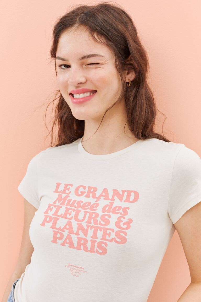 

Футболка с мотивом H&M, сливочный