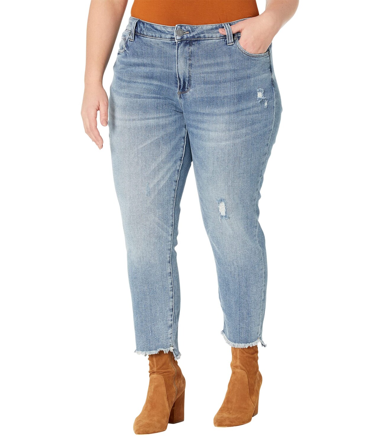 

Джинсы KUT from the Kloth, Plus Size Reese Ankle Straight Leg in Respect