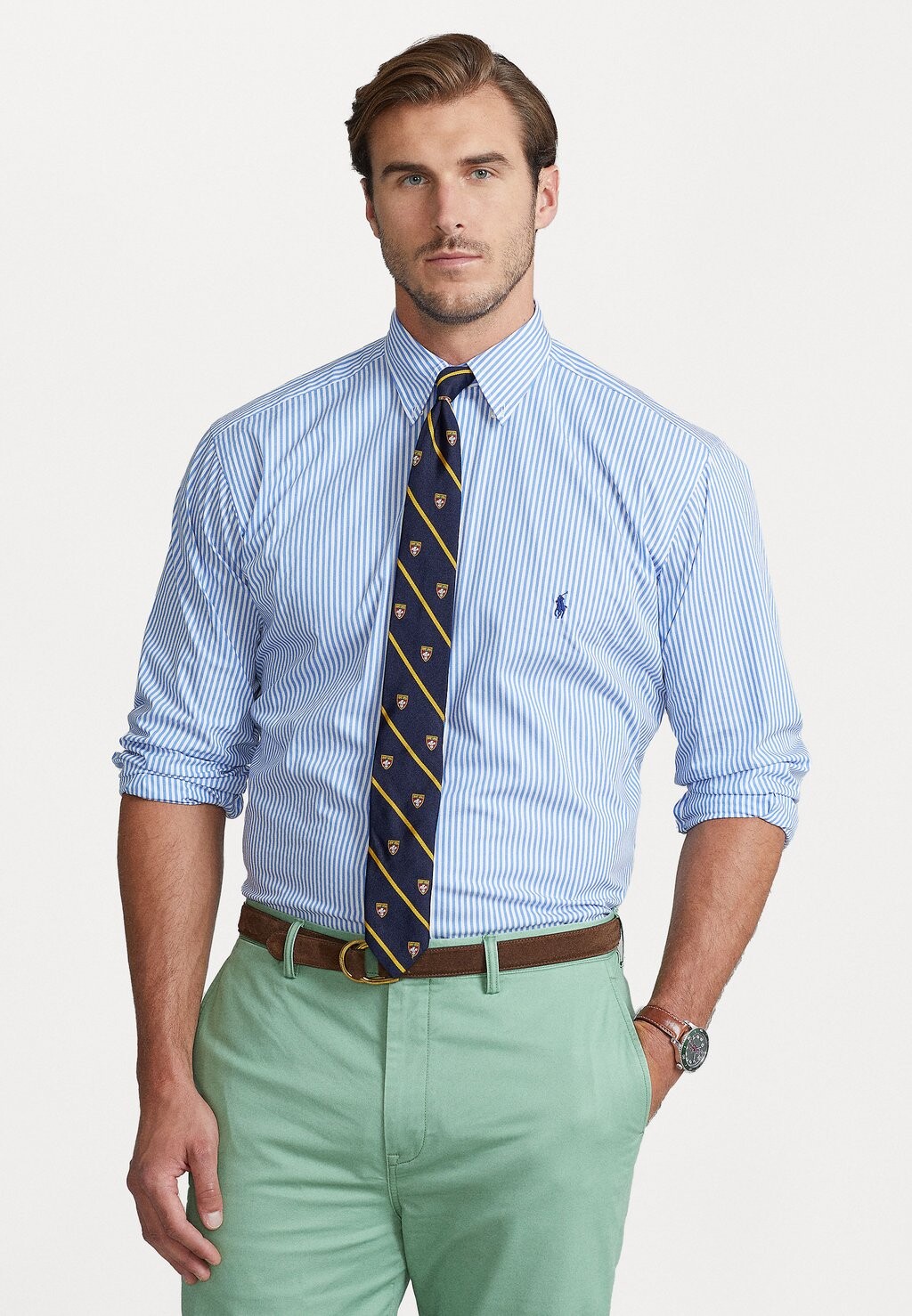 

Рубашка LONG SLEEVE SPORT Polo Ralph Lauren Big & Tall, голубой/белый