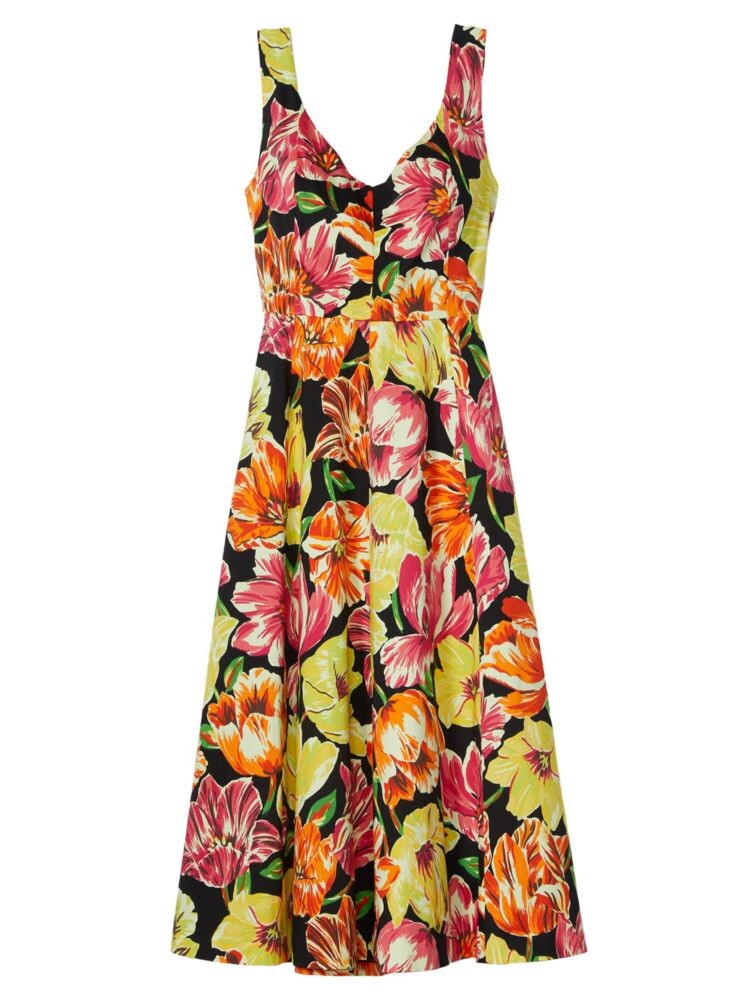 

Платье миди Grace Painted Tulips Kate Spade New York, цвет Black Multi