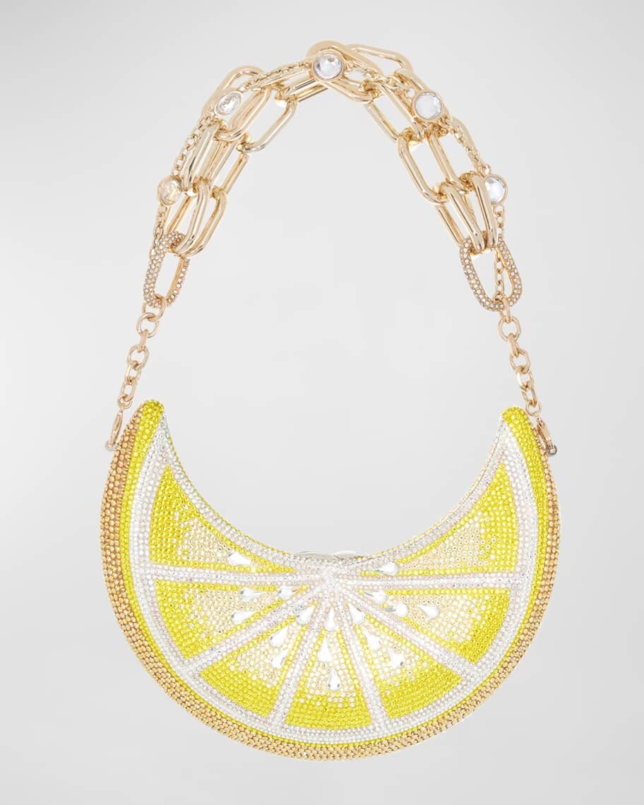 

Сумка Crescent Lemon Crystal с ручкой сверху Judith Leiber Couture