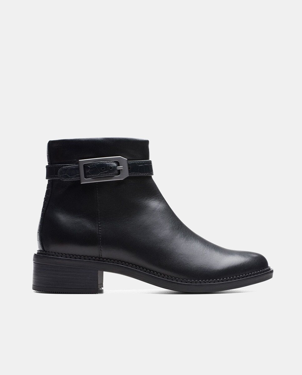 

Женские кожаные ботильоны Maye Grace на молнии и толстом каблуке Clarks, черный