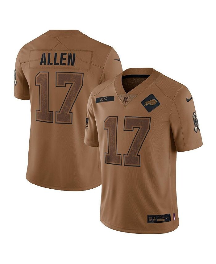 

Мужское джерси Джоша Аллена Брауна с эффектом потертости Buffalo Bills 2023 Salute To Service Limited Nike, коричневый