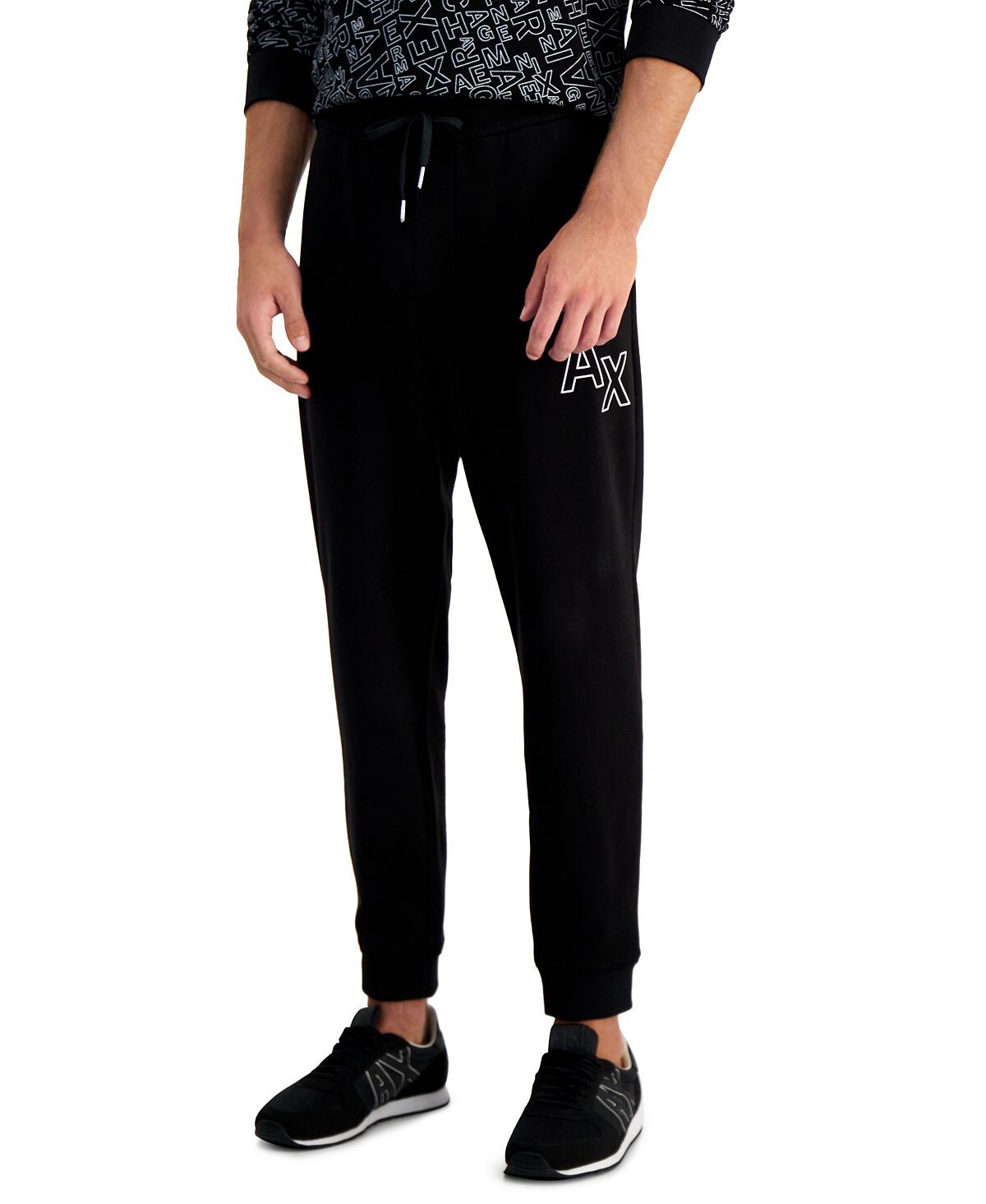 

Мужские брюки-джоггеры с логотипом, созданные для macy's A|X Armani Exchange, черный