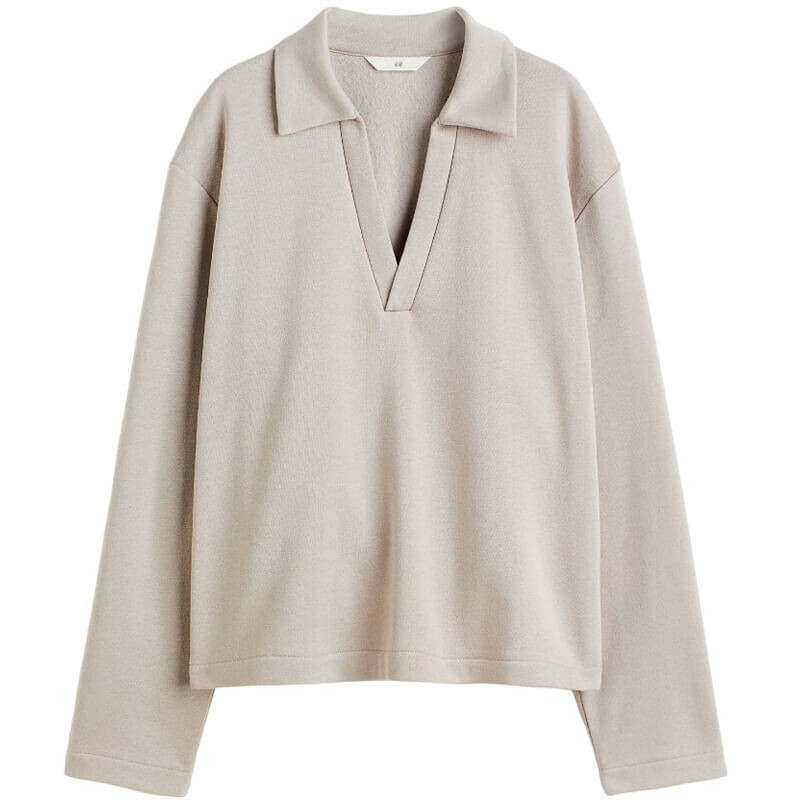 

Свитшот H&M Collared, светло-бежевый