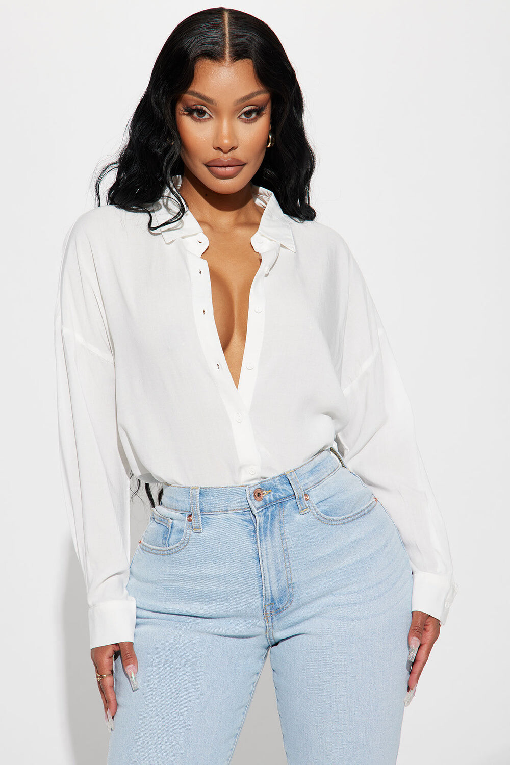

Рубашка Fashion Nova 74147, белый