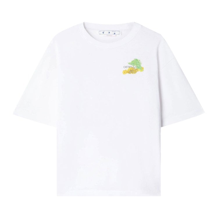 Футболка Off-White Brush Arrow Skate T-Shirt 'White/Multicolor', белый - фото