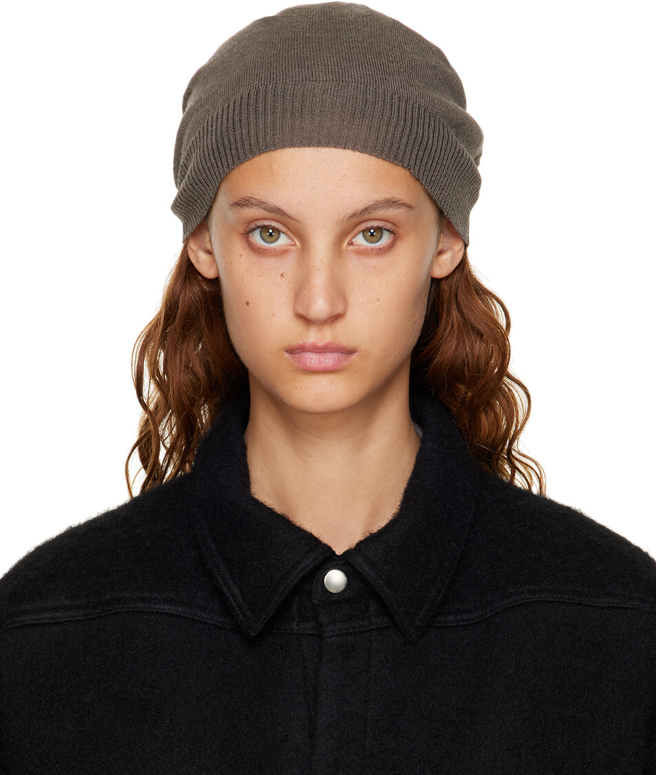 

Серая шапка из натуральной шерсти Rick Owens