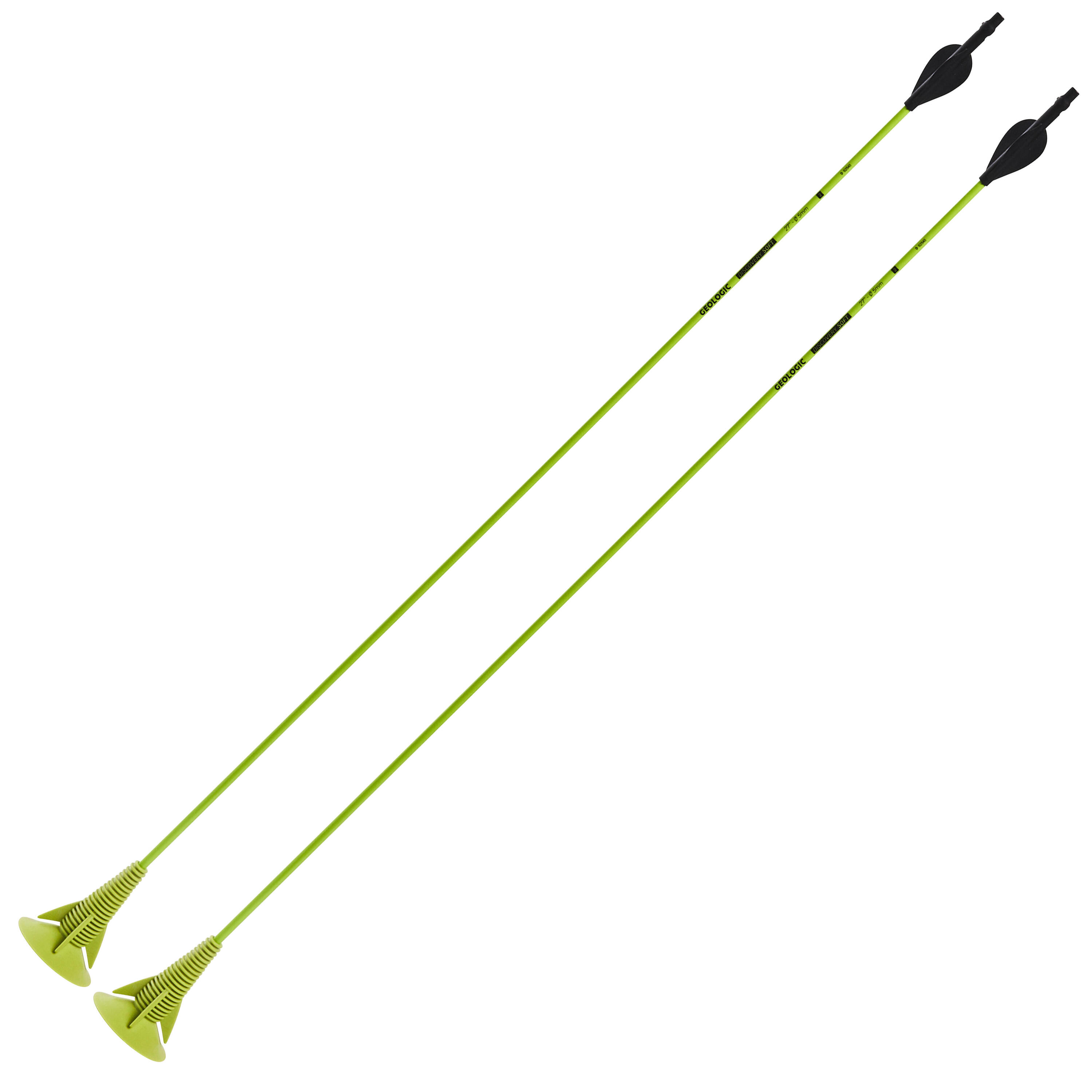 Стрелы для стрельбы из лука зеленые Дискософт ×2 GEOLOGIC, зеленый лайм