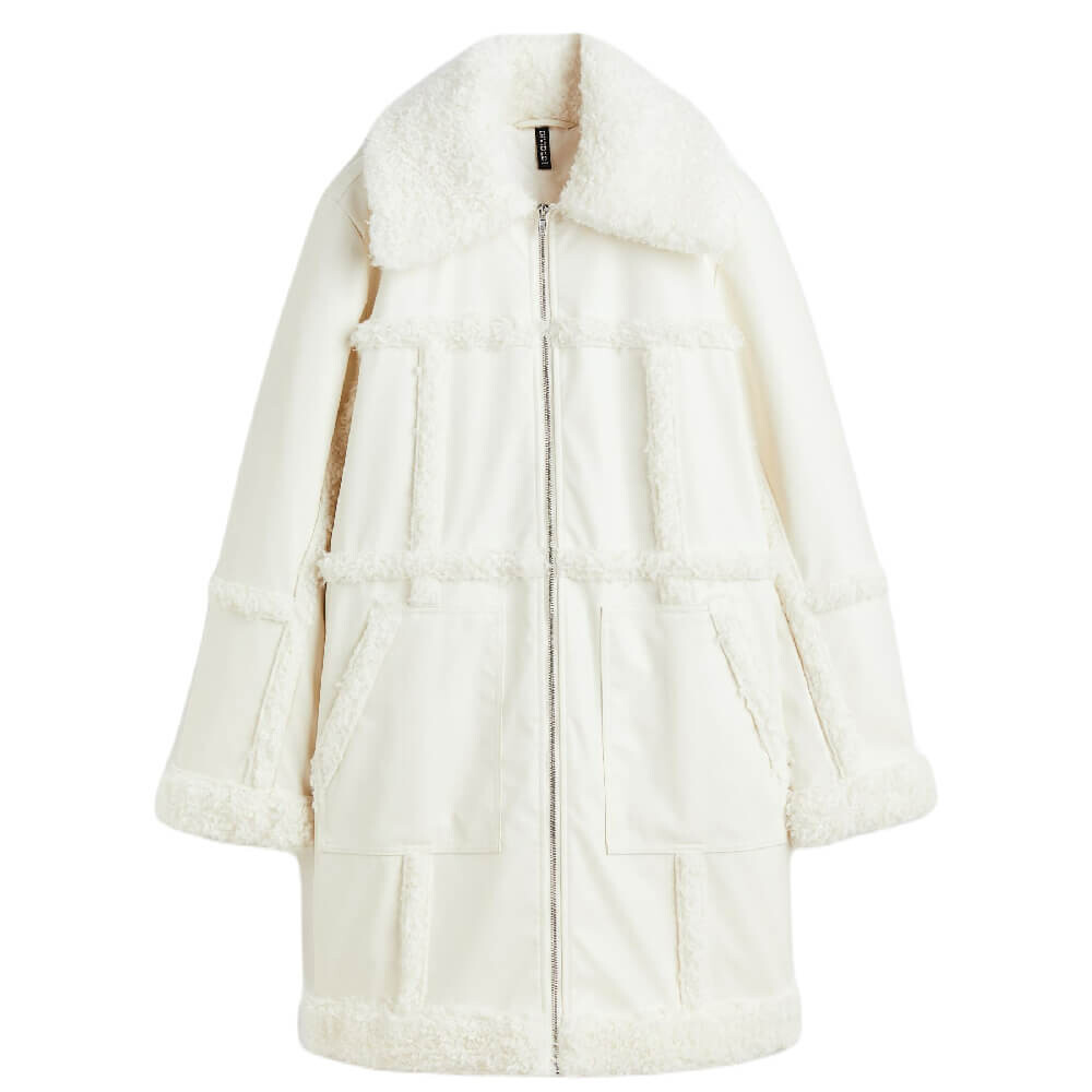 

Пальто H&M With A Plush Finish, белый