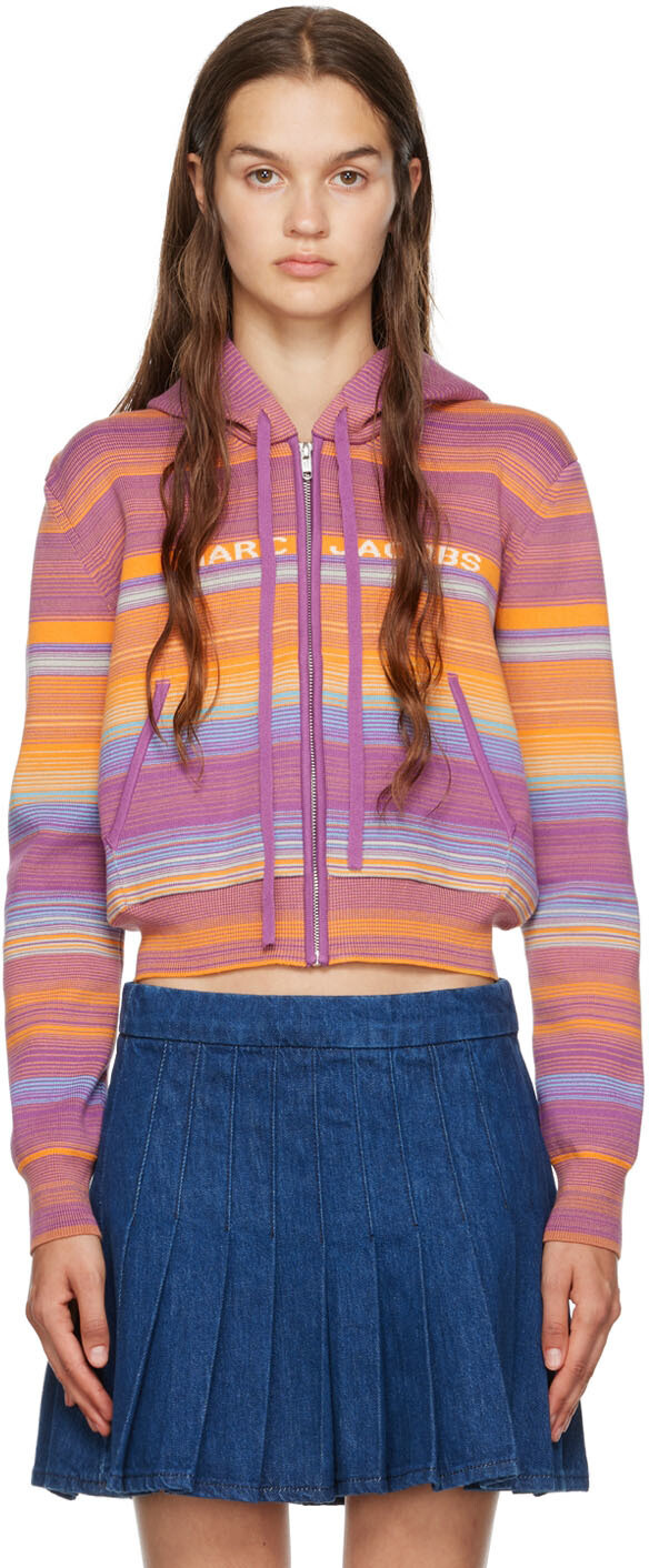 

Пурпурный худи The Cropped Zip Hoodie Marc Jacobs, Фиолетовый