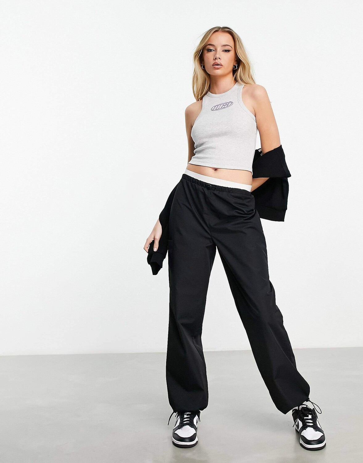 

Брюки-карго Asos Weekend Collective Parachute With Pocket, черный