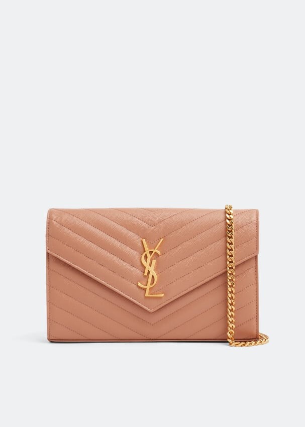 

Кошелек SAINT LAURENT Cassandre chain wallet, розовый