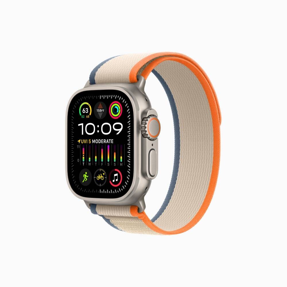 

Умные часы Apple Watch Ultra 2, 49 мм, GPS+Cellular, Titanium Case/Orange/Beige Trail Loop - M/L, Серебристый