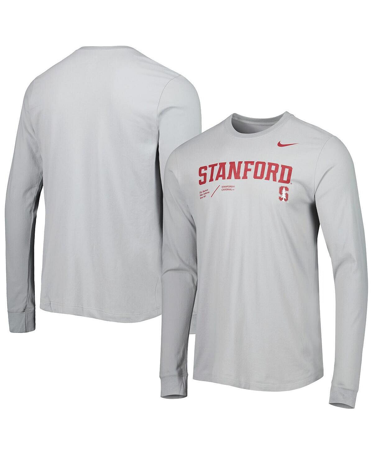 

Мужская серая футболка с длинным рукавом stanford cardinal team practice performance Nike, серый