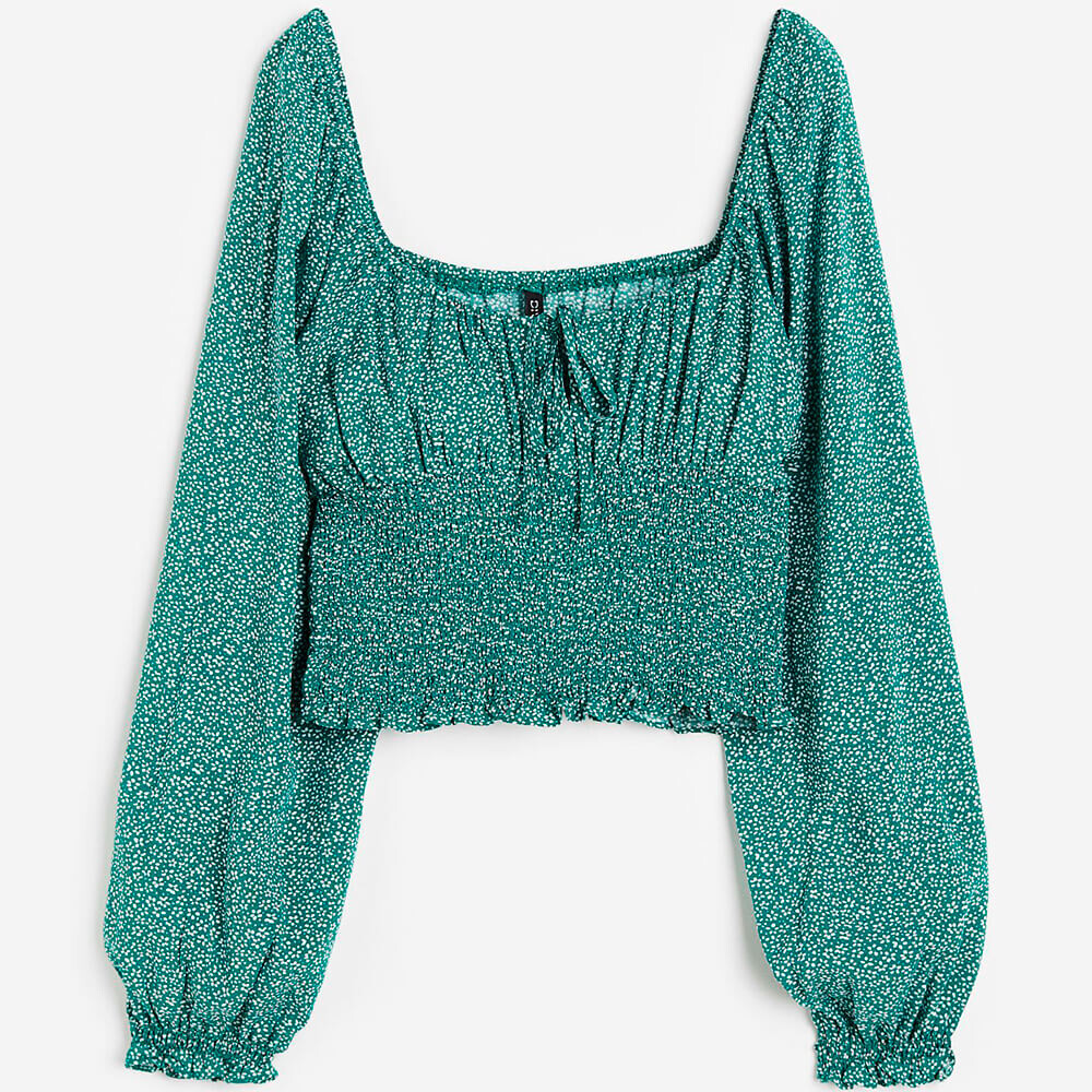 

Блузка H&M With Ruffles, зеленый