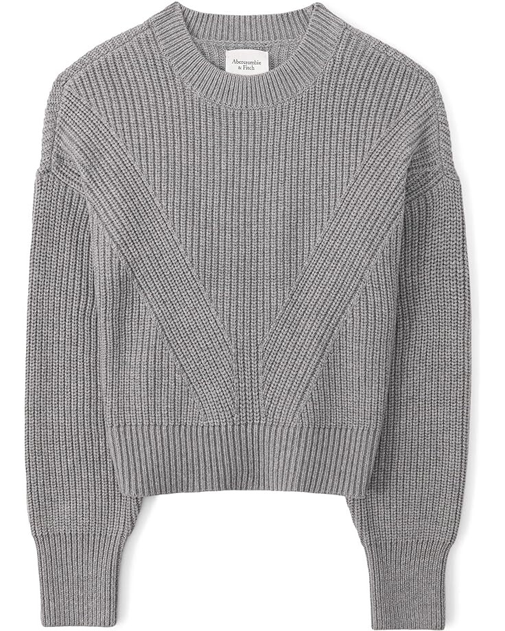 

Свитер Abercrombie & Fitch Ribbed Classic Crew Sweater, цвет Grey Heather