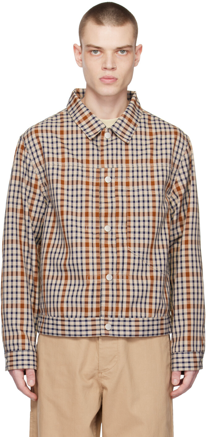 

Коричневая куртка в клетку Nigel Cabourn, Коричневый