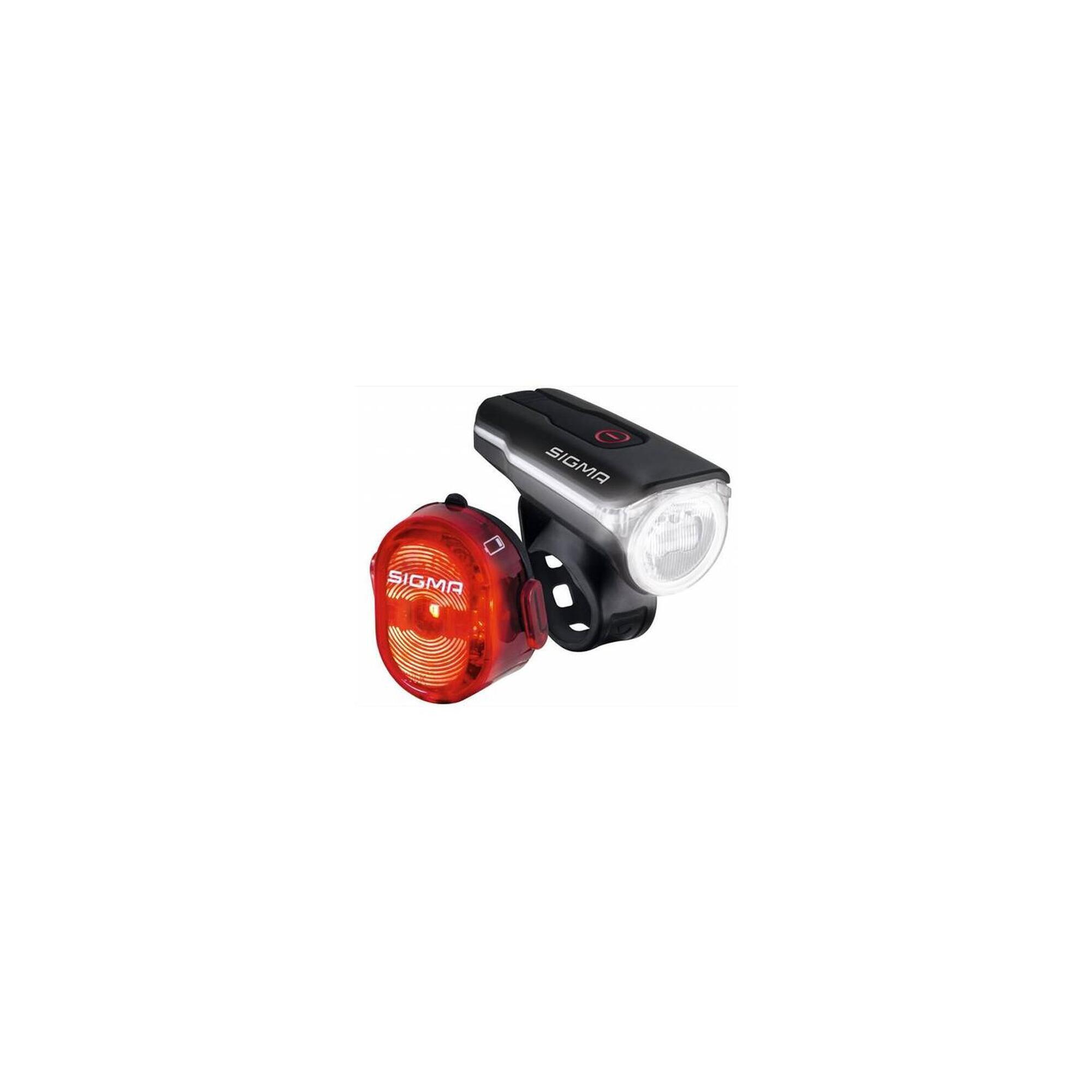 Комплект фар Sigma Aura 60 + Nugget II SIGMA SPORT, черный / красный / красный
