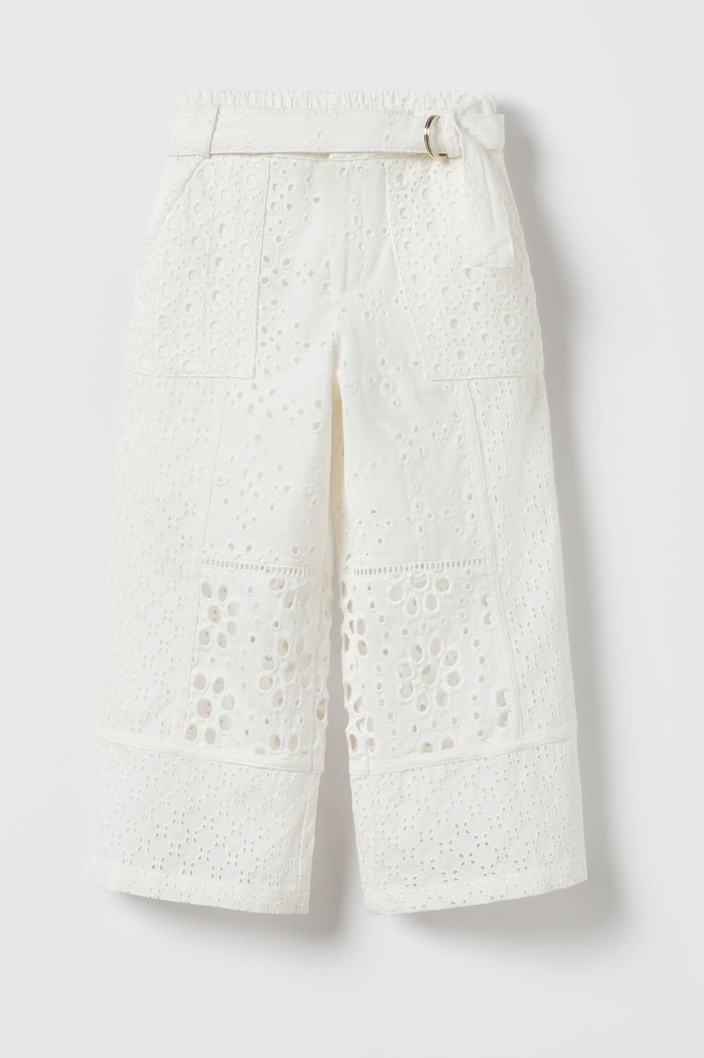 

Брюки Zara Embroidered Patchwork, белый