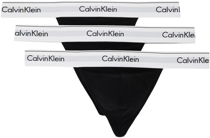 

Набор из трех черных стрингов Modern Calvin Klein Underwear