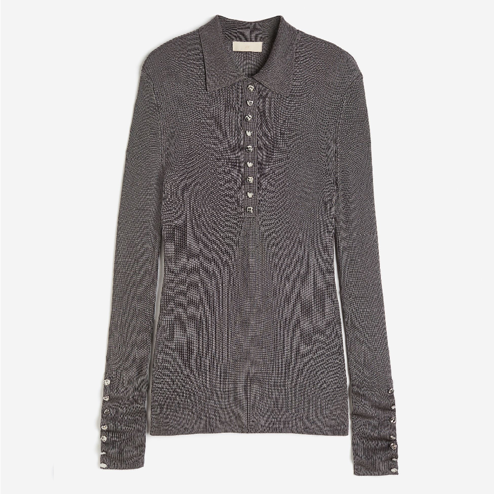 цена Свитер H&M Button-detail, темно-серый