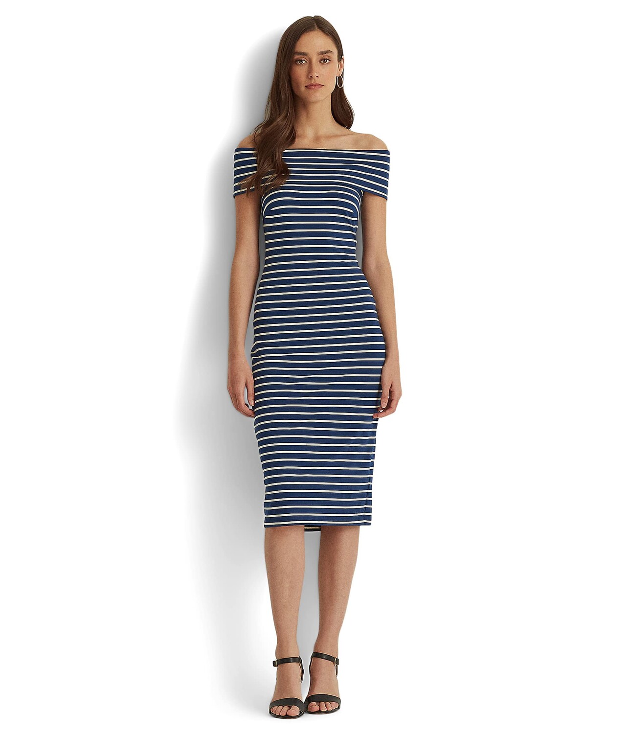 

Платье LAUREN Ralph Lauren, Striped Off-the-Shoulder Jersey Dress