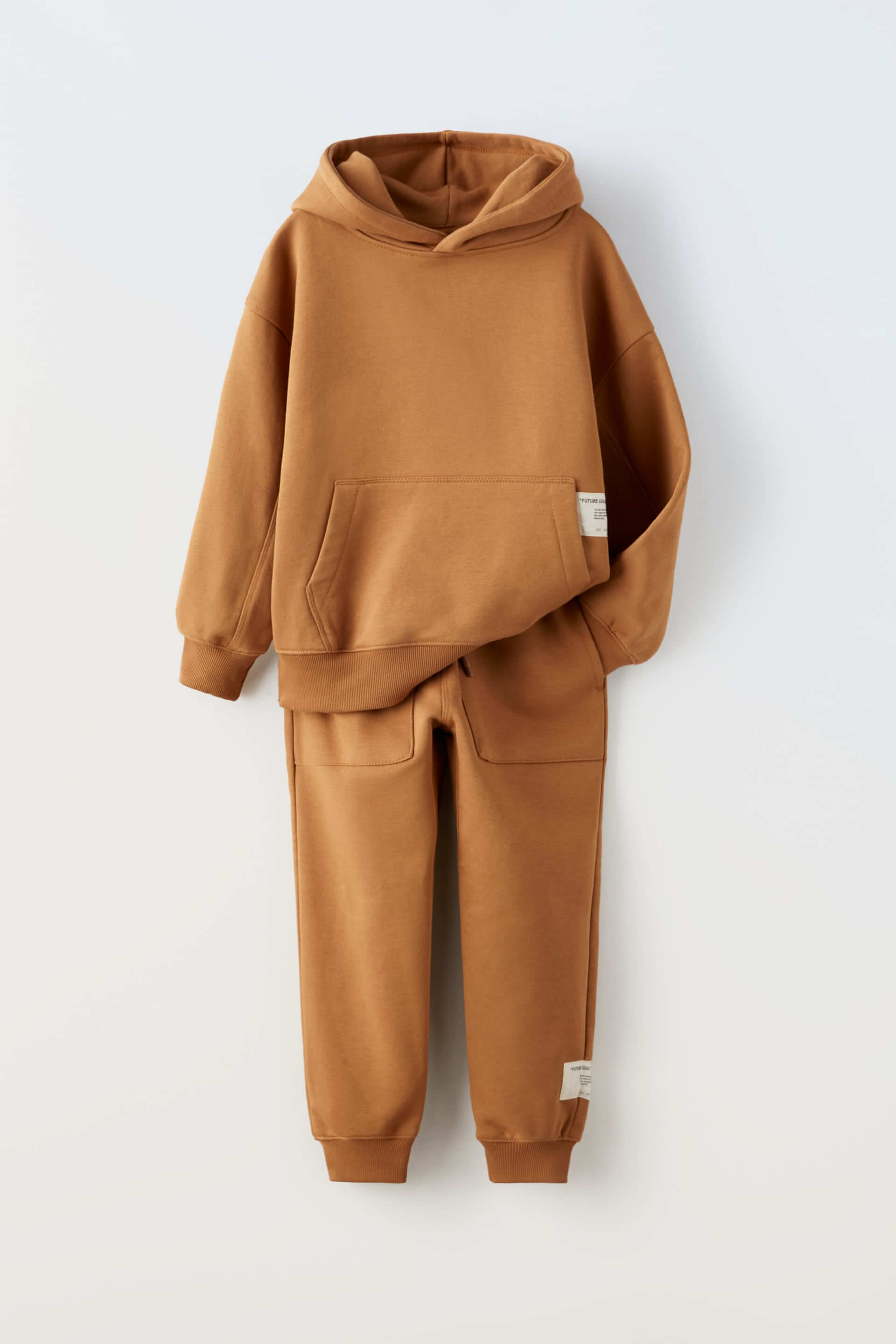 Комплект из худи и брюк Zara Plush, 2 предмета, терракотовый