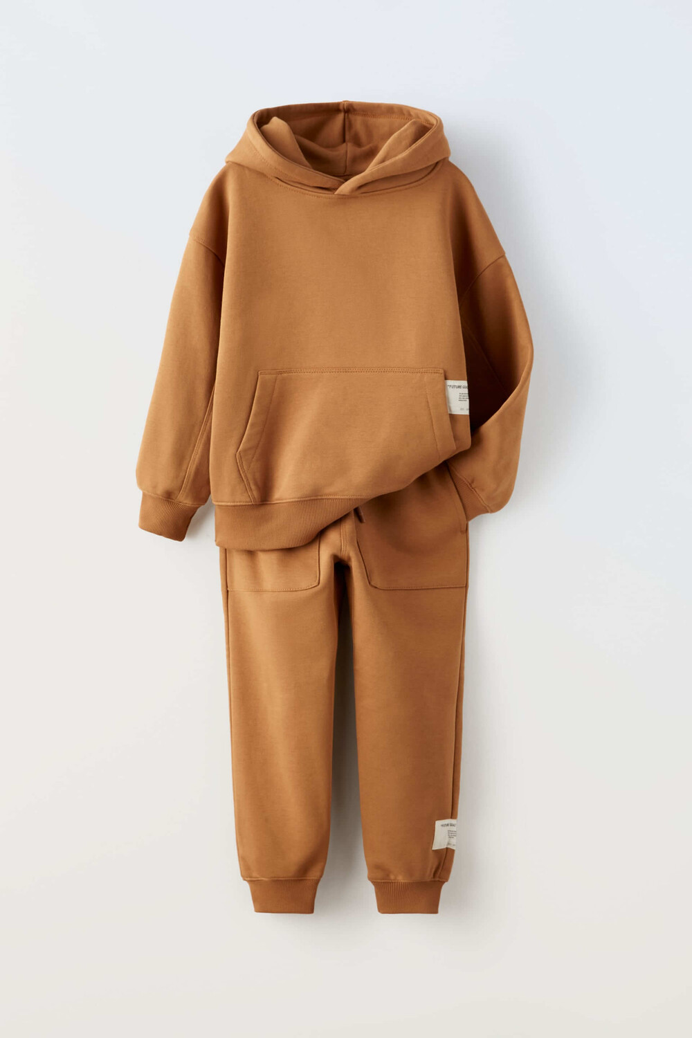 Комплект из худи и брюк Zara Plush, 2 предмета, терракотовый мультяшная нашивка со слоном вышитые тканевые наклейки термоклейкая нашивка с длинными ушками милые аксессуары нашивки для сумок