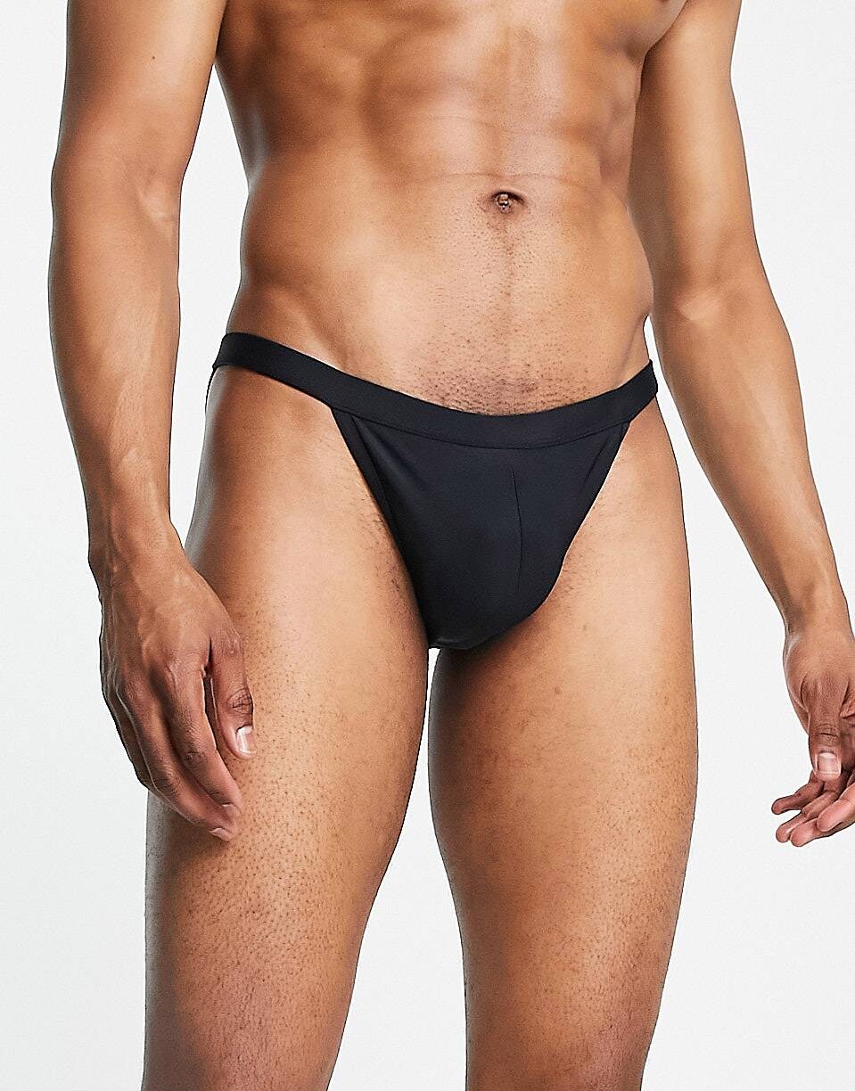 

Черные плавки с завышенной талией ASOS DESIGN