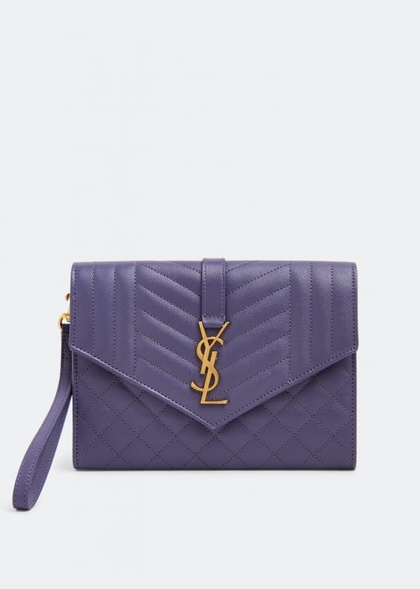 

Клатч SAINT LAURENT Monogram envelope clutch, фиолетовый