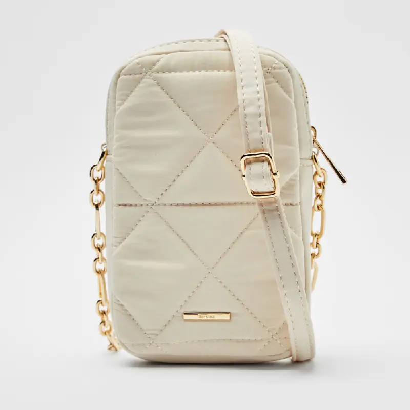 

Сумка Bershka Quilted Mobile Phone, кремовый